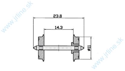 Obrázok pre 74/RH40182 Dvojkolie ¤11mm<>23,8* 2ks *DC