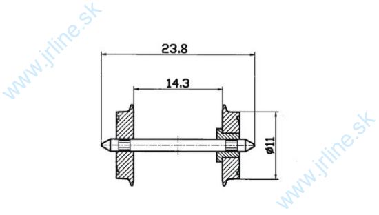 Obrázok pre 74/RH40182 Dvojkolie ¤11mm<>23,8* 2ks *DC
