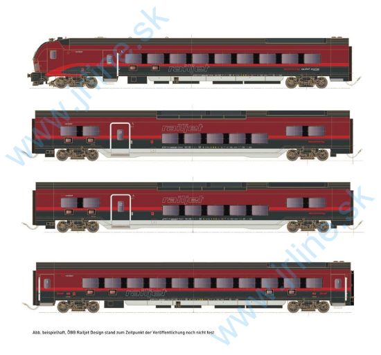 Obrázok pre 71/25401 ÖBB Railjet DANI *4-dielny s riadiacim vagónom * VI.ep.