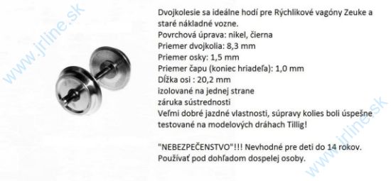 Obrázok pre 74/MT0096 ZEUKE*Dvojkolie ¤8,3mm<>20,2*