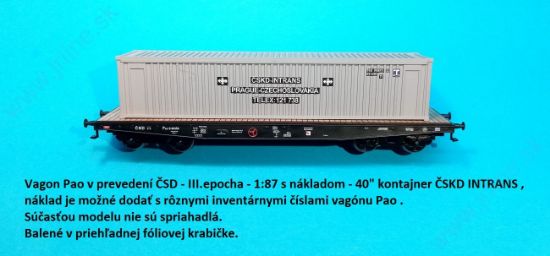 Obrázok pre 62BPE/3533 Pao*ČSD IIIep*Kont-ČSKD-INTRAN