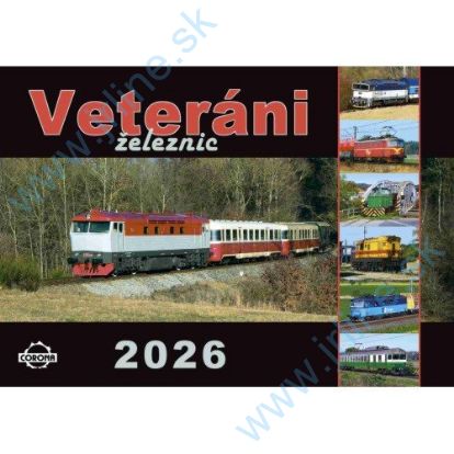 Obrázok pre 116/26-02 Nástenný kalendár 2026 - VETERÁNI ŽELEZNÍC - 12 + 1 listov, rozmery 420 x300 mm