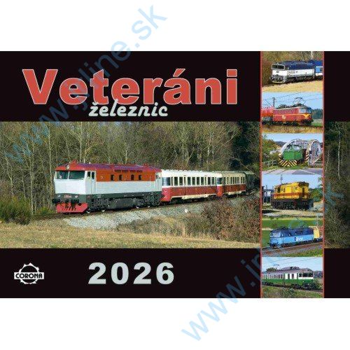 Obrázok pre 116/26-02 Nástenný kalendár 2026 - VETERÁNI ŽELEZNÍC - 12 + 1 listov, rozmery 420 x300 mm