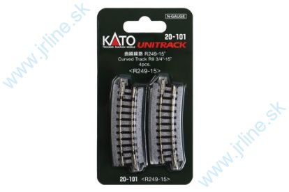 Obrázok pre 73/K20-101 Kolaj Oblúk *R249-15° * 4ks *