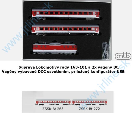 Obrázok pre 651/T163-BT4 Rh163 101-9  +  2 x Osobné vagóny Bt  265 + 272 * ZSSK VI.ep.*