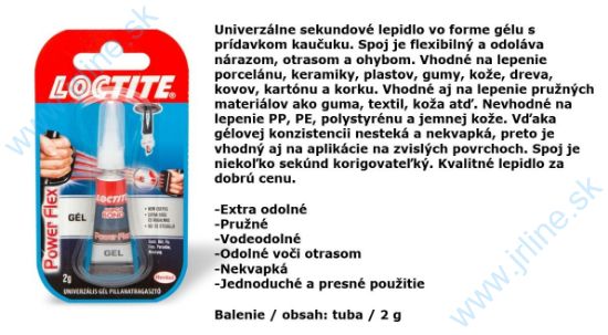 Obrázok pre 21/H1409565 LOCTITE POWERFLEX 2g  Univerzálne otrasuvzdorné sekundové lepidlo