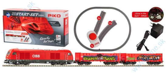 Obrázok pre 63/57033 Analog-STARTset - KIDS * Nákladný vlak Rh 2016 ÖBB s dvoma otvorenými nákladnými vozňami Eaos