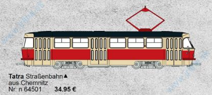 Obrázok pre 984/64501 Tatra T3/T4 *1970* Chemnitz