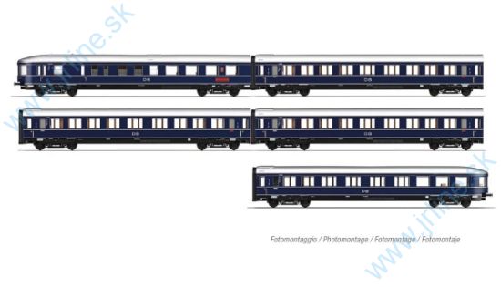 Obrázok pre 627/4389 Vagon-Set*Blauer Enzian*DB III