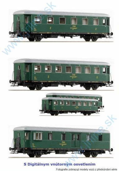 Obrázok pre 62R-EL/260750 Set Vozňov RYBAK * ČSD IV.ep. * DCC-Osvetlenie